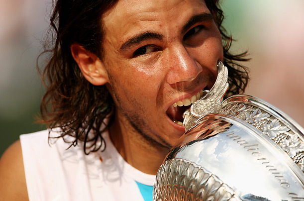 Nadal bites the Philippe Chatrier Trophy