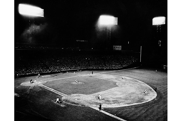 fenway park at night photography