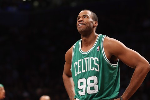 Jason Collins, playing for the Boston Celtics, at the Barclays Center in Brooklyn, on November 15, 2012.