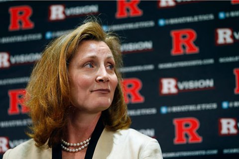 Julie Hermann is introduced as Rutgers University's athletic director in Piscataway, N.J., on May 15, 2013.