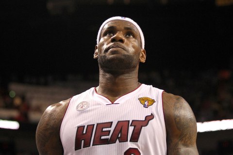 The Miami Heat's LeBron James in the second quarter against the San Antonio Spurs in Game 6 of the NBA Finals, on June 18, 2013.