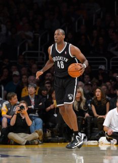 Brooklyn Nets center Jason Collins during the second half of an NBA basketball game against the Los Angeles Lakers, on Feb. 23, 2014, in Los Angeles.